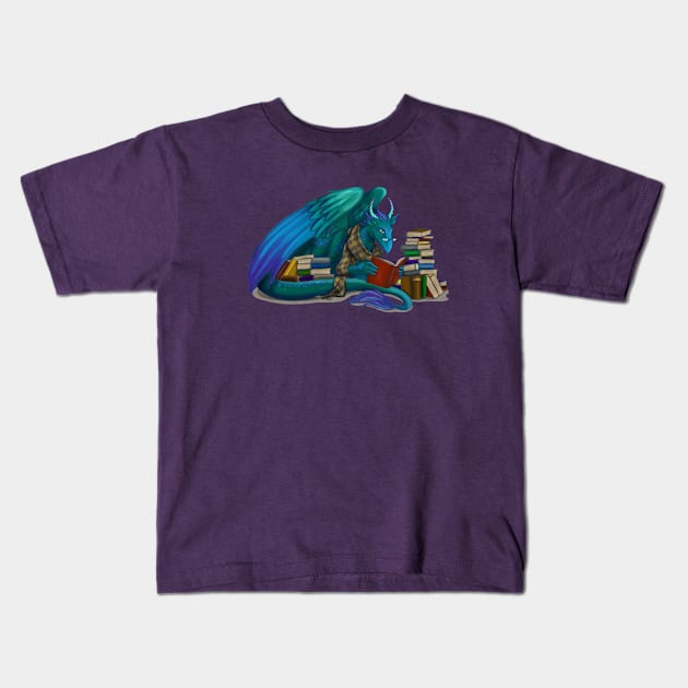 Book Dragon II Kids T-Shirt by ruthimagination